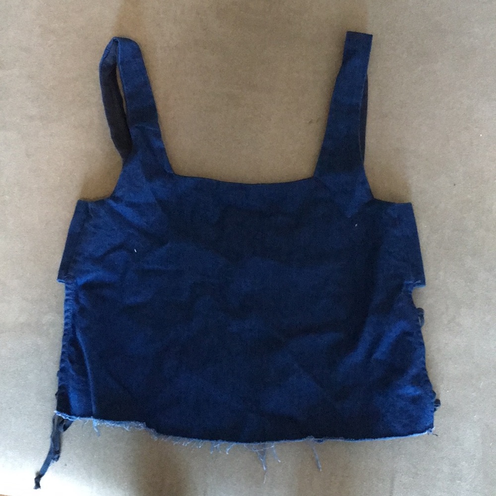 Zara denim cropped top